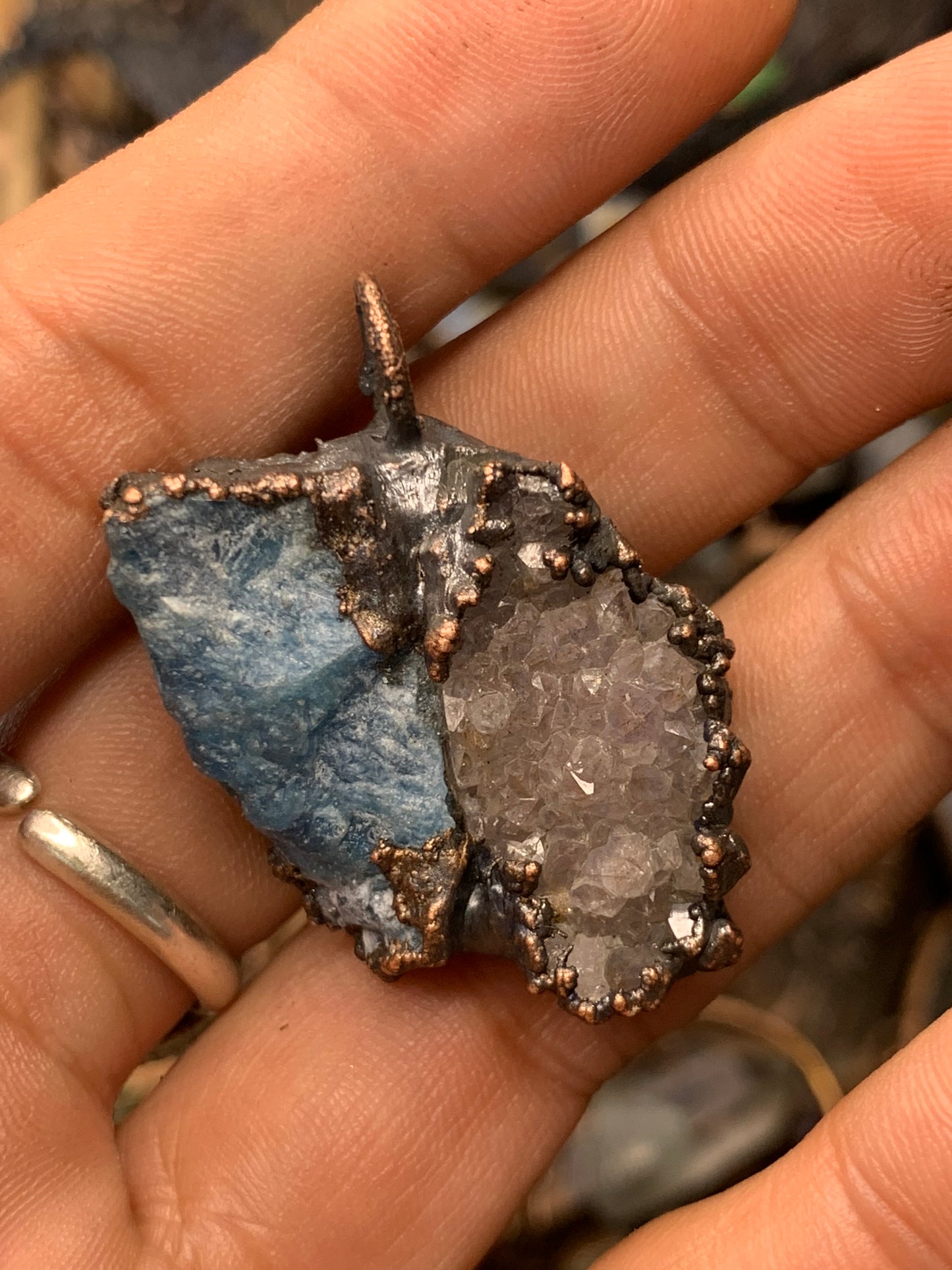 blue apatite and amethyst