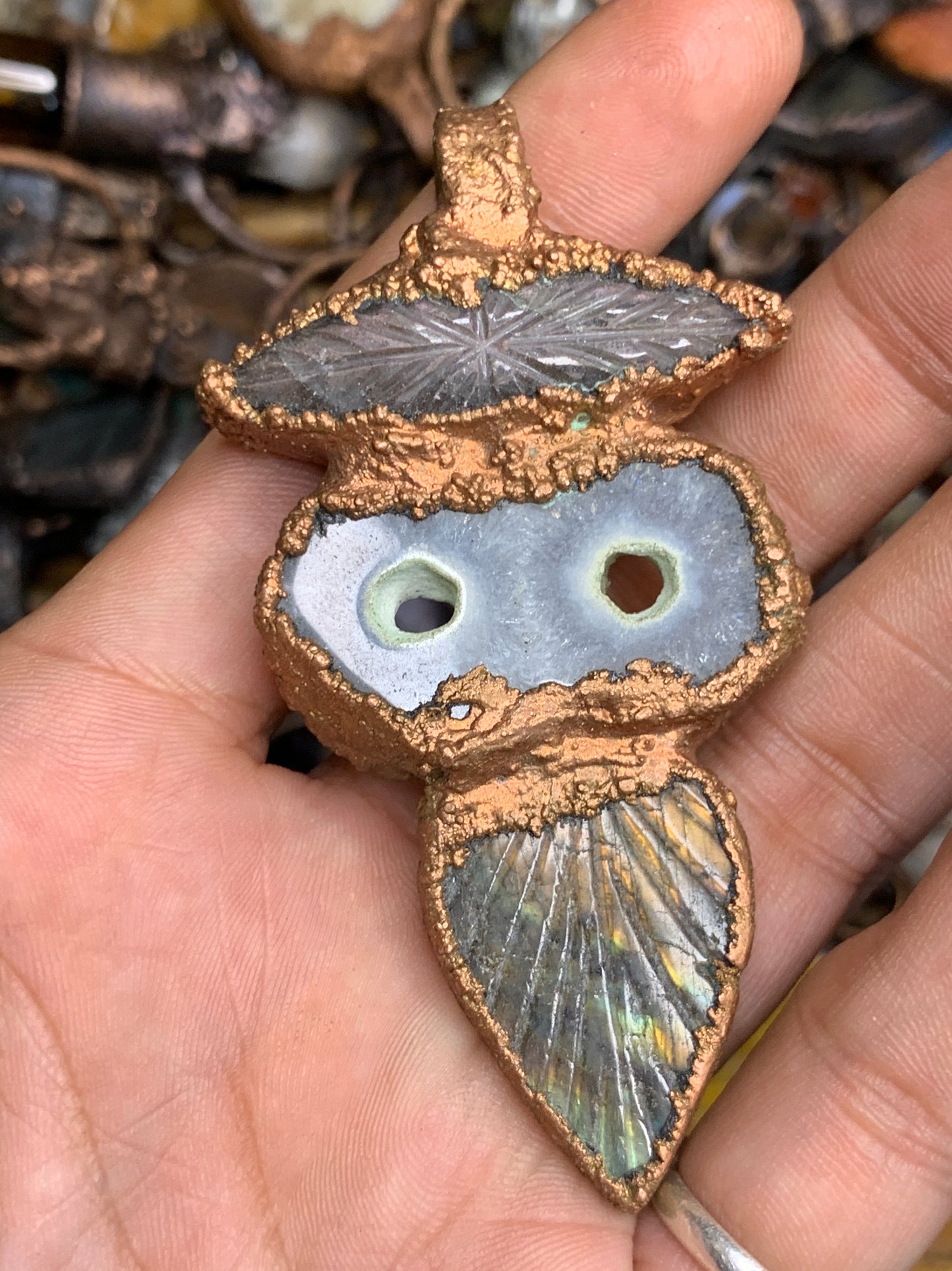 Labradorite and Quartz stalactite 