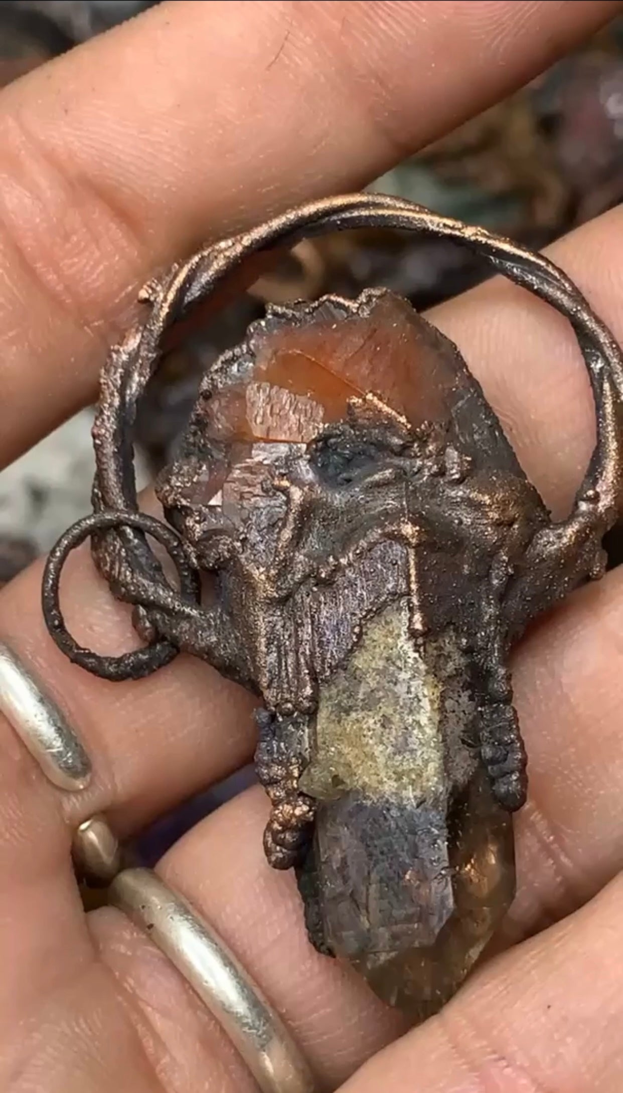 Lodalite and chloride included Smoky quartz from Brazil and Madagascar red quartz