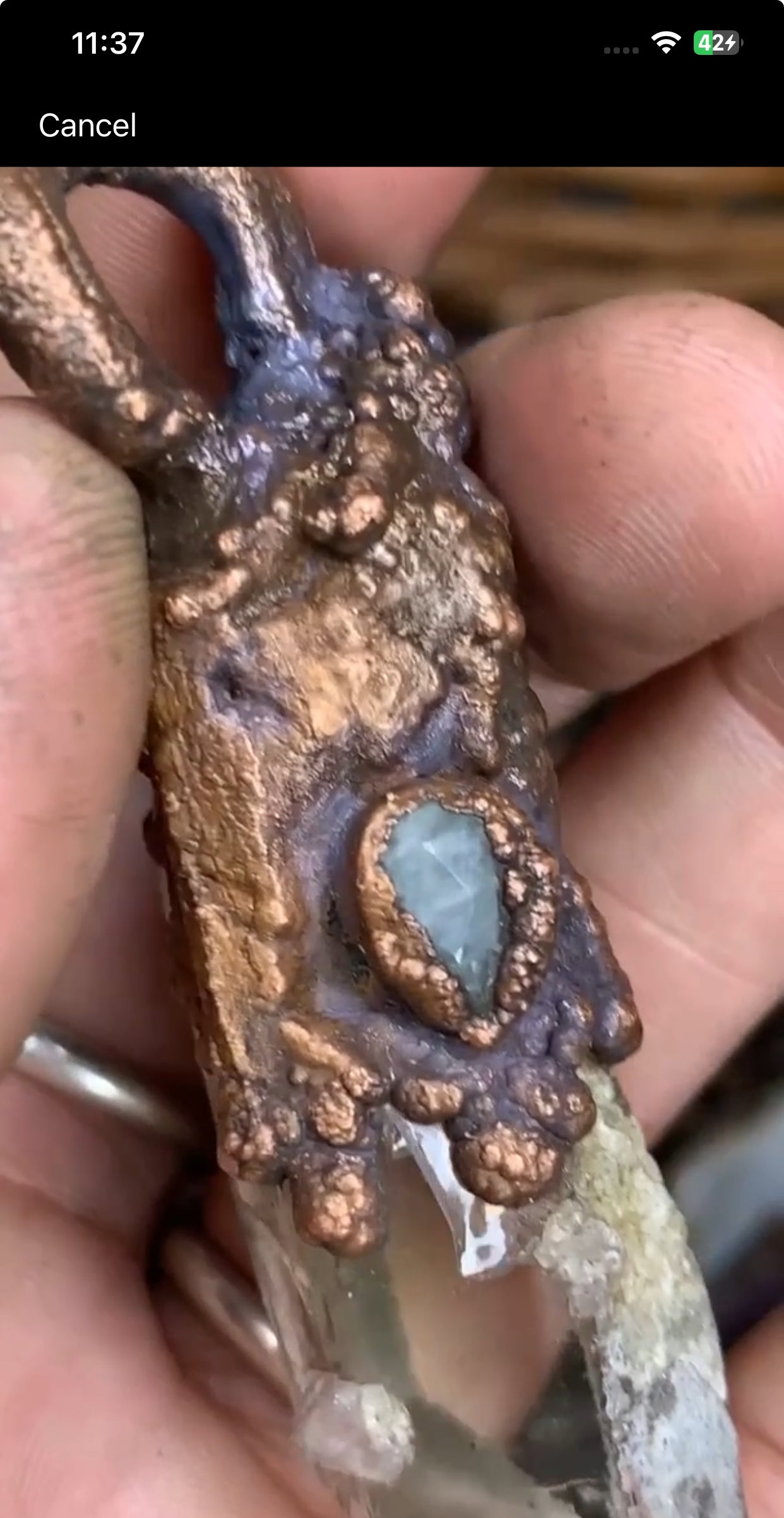 Garden quartz and aquarium