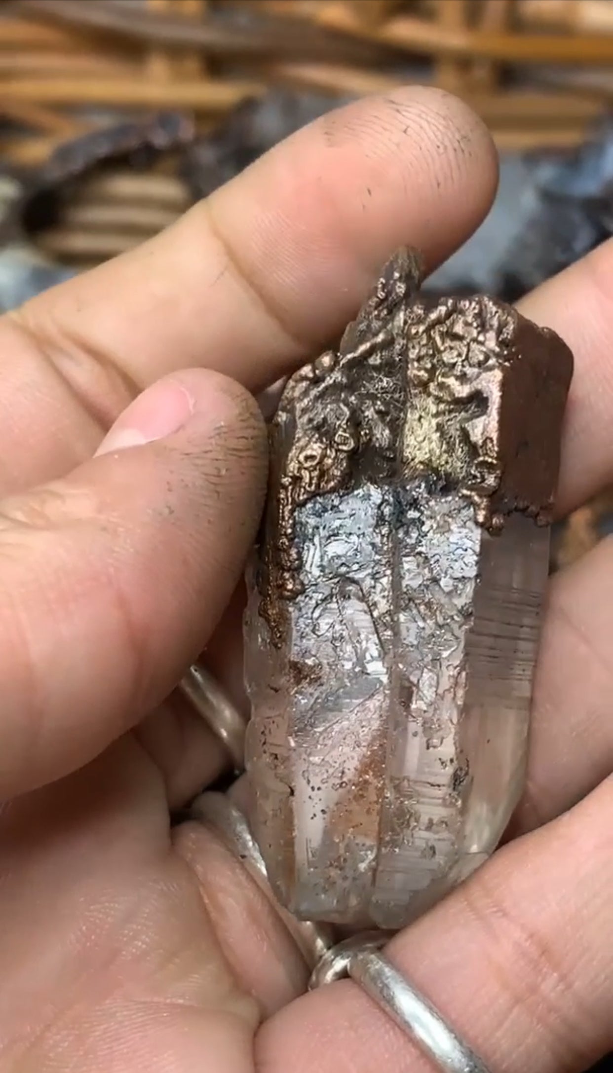 Hematite included quartz