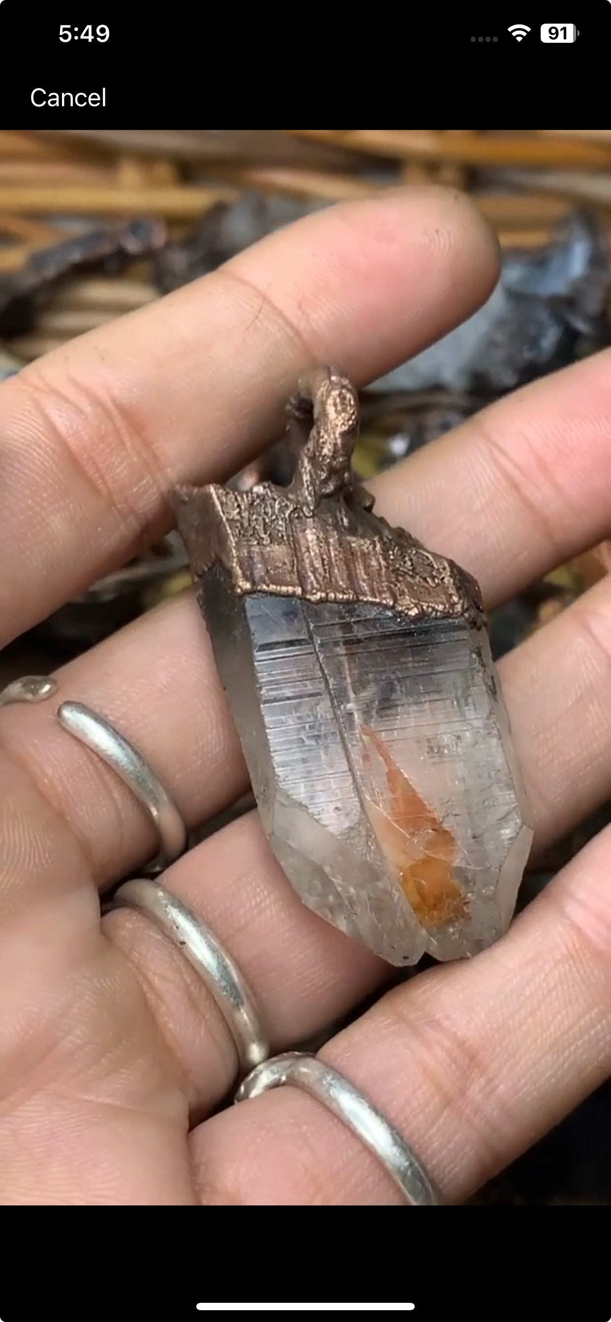 Hematite included quartz