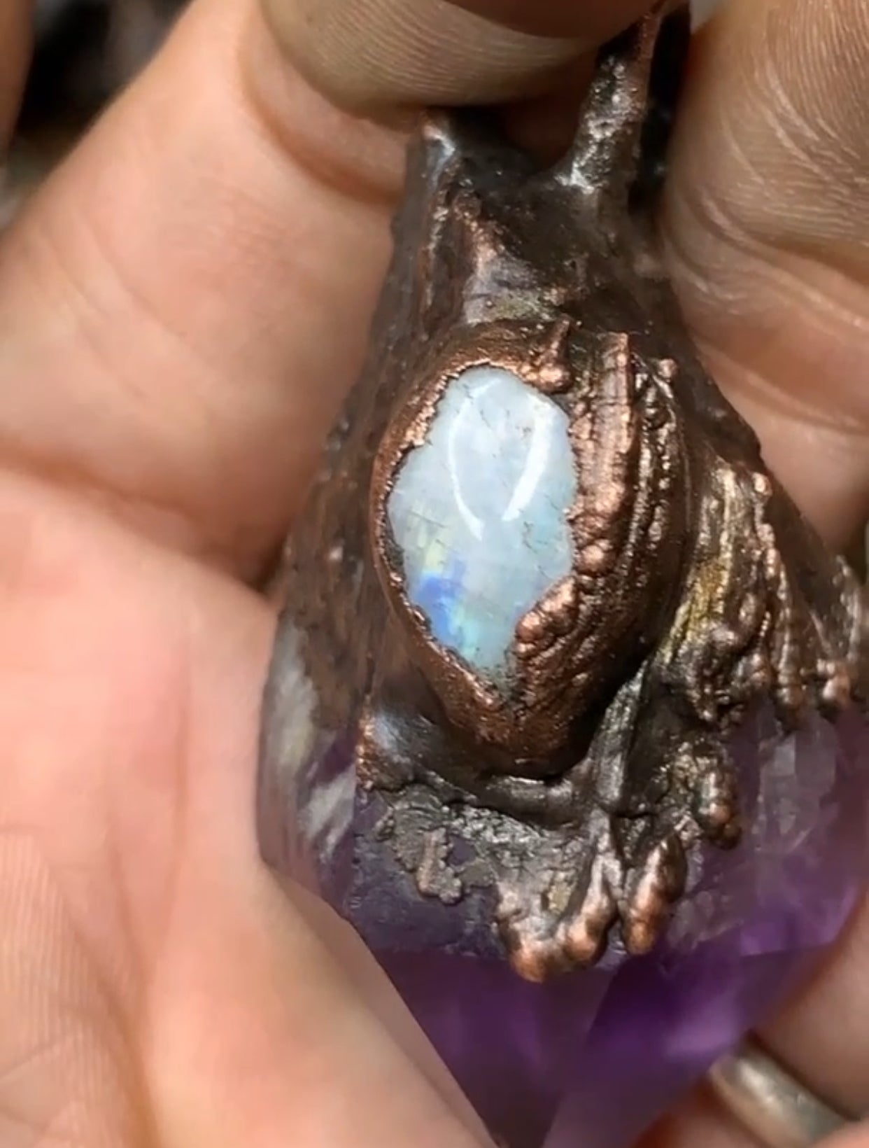 Brazilian Bahia, amethyst and moonstone