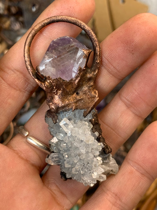 Amethyst and quartz cluster