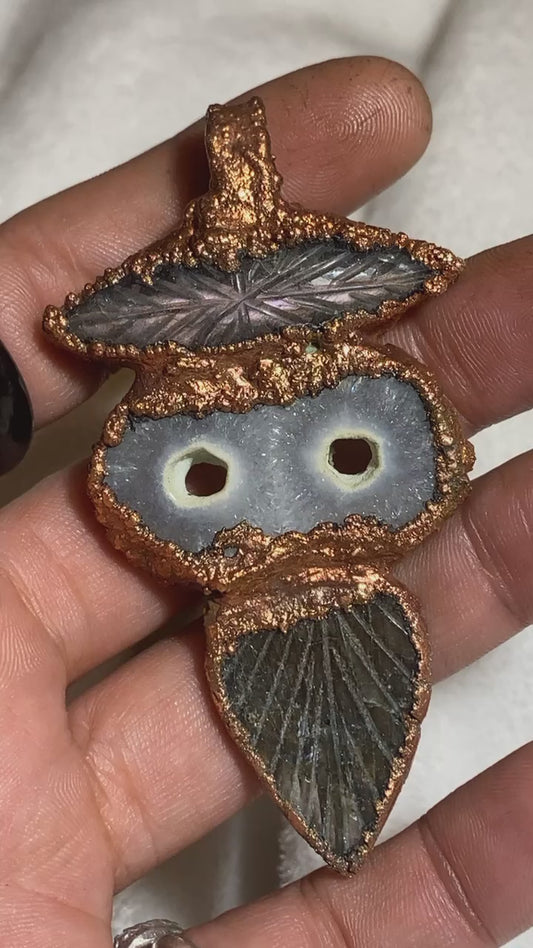 Labradorite and Quartz stalactite ￼