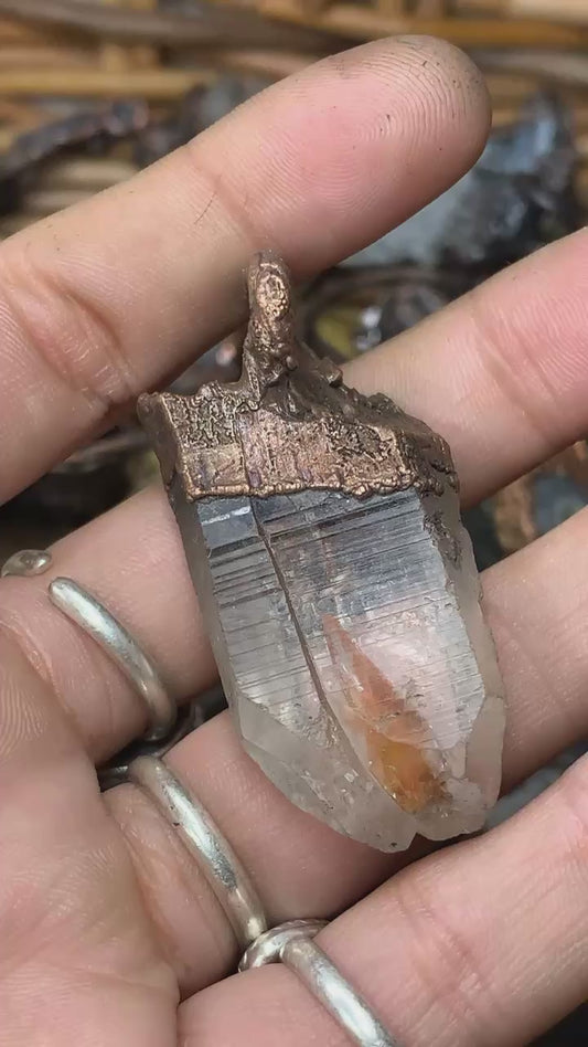 Hematite included quartz