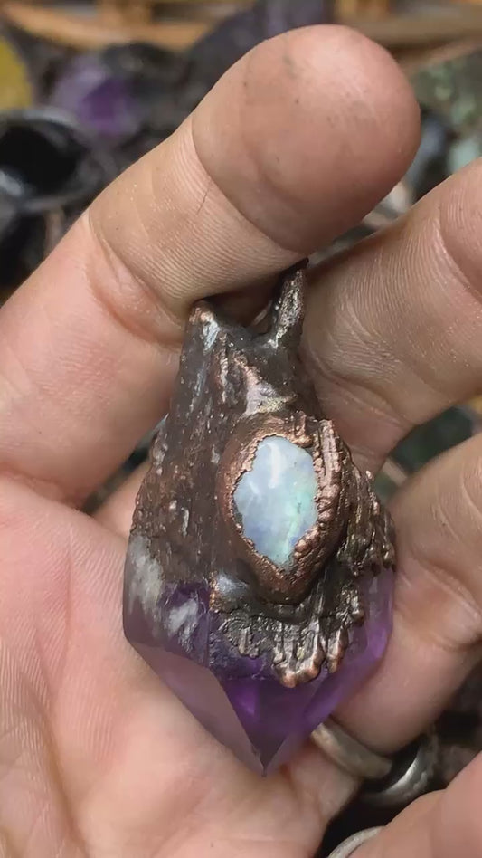 Brazilian Bahia, amethyst and moonstone
